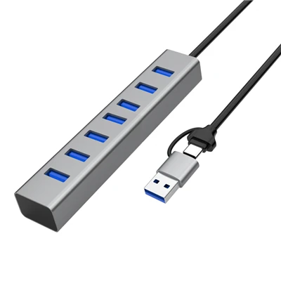 7-porters USB 3.0-hub innebygd-dual grensesnittkabel
