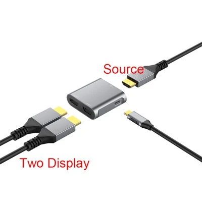 HDMI Splitter 1 i 2 ut 4K60Hz utvidet skjerm