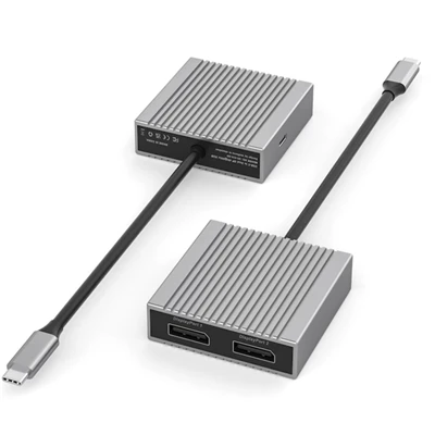 USB-C til Dual DisplayPort-adapter med PD100W